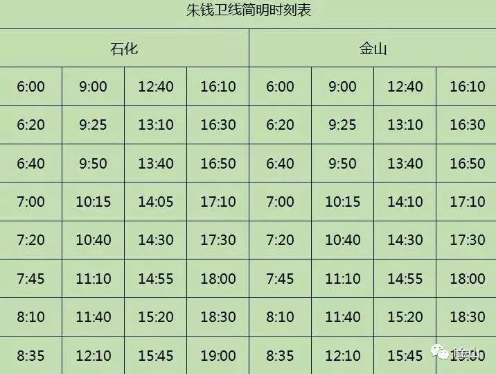 金山卫二路最新时刻表及获取指南